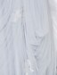 baratos Vestidos de Casamento-Linha A Decote Princesa Cauda Escova Renda / Tule Vestidos de casamento feitos à medida com Apliques / Renda de LAN TING BRIDE® / Vestidos Noiva de Cor