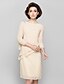 cheap Mother of the Bride Dresses-Sheath / Column Bateau Neck Knee Length Chiffon Mother of the Bride Dress with Crystals by LAN TING BRIDE®