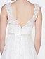 billiga Brudklänningar-A-linje Bateau Neck Knälång Spets Bröllopsklänningar tillverkade med Applikationsbroderi / Spets av LAN TING BRIDE® / Liten vit klänning