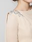 cheap Mother of the Bride Dresses-Sheath / Column Bateau Neck Knee Length Chiffon Mother of the Bride Dress with Crystals by LAN TING BRIDE®