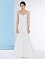 cheap Wedding Dresses-Mermaid / Trumpet Wedding Dresses Sweetheart Neckline Sweep / Brush Train Lace Sleeveless with Lace Button 2021