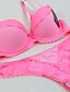 cheap Bra &amp; Panty sets-Women&#039;s Sexy Lace Gather Striped Candy Colored  5/8 cup Bras &amp; Panties Sets , Push-up / Underwire Bra Cotton / Nylon