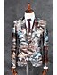 cheap Suits-Coffee Pattern Tailored Fit Polyester Suit - Notch Single Breasted One-button / Suits