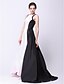 cheap Special Occasion Dresses-Ball Gown Celebrity Style Elegant Prom Formal Evening Dress Jewel Neck Sleeveless Asymmetrical Taffeta with Pleats