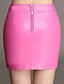 voordelige korte broeken &amp; rokken-Dames Bodycon  Mini PU Roze Zwart Rokken Herfst Exclusief riem Sexy Club M L XL / Grote maten / Slank
