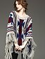 رخيصةأون Women&#039;s Sweaters-Women&#039;s Long Sleeve Cotton Cloak / Capes - Patchwork, Tassel / Winter