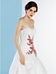 cheap Wedding Dresses-A-Line Sweetheart Neckline Sweep / Brush Train Lace / Organza Made-To-Measure Wedding Dresses with Appliques / Lace by LAN TING BRIDE®