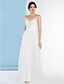 cheap Wedding Dresses-A-Line Spaghetti Strap Sweep / Brush Train Lace / Tulle Made-To-Measure Wedding Dresses with Lace by LAN TING BRIDE® / Open Back