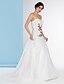 cheap Wedding Dresses-A-Line Sweetheart Neckline Sweep / Brush Train Lace / Organza Made-To-Measure Wedding Dresses with Appliques / Lace by LAN TING BRIDE®