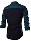 olcso Férfi ingek-férfi ing ruha ing színű blokk szétterített gallér fekete zöld hosszú ujjú napi munka patchwork vékony felsők üzlet / tavasz / ősz