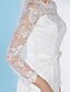 billige Brudekjoler-Tube / kolonne Scoop Neck Ankellængde Blondelukning Made-To-Measure Brudekjoler med Blonde ved LAN TING BRIDE® / Gennemsigtigt