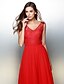 cheap Special Occasion Dresses-A-Line Open Back Dress Prom Formal Evening Ankle Length Sleeveless V Neck Chiffon with Lace 2023