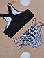 cheap Women&#039;s Swimwear &amp; Bikinis-Women&#039;s Swimwear Bikini Swimsuit Geometric Black Halter Neck Bathing Suits Sports Floral