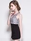 זול שמלות קוקטייל-מעטפת \ עמוד שמלה מסיבת קוקטייל באורך  הברך עם תכשיטים פוליאסטר עם תחרה 2024