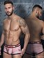 baratos Roupa Interior &amp; Meias para Homem-Homens Super Sexy Boxer Curto Listrado 1 Peça Preto Vermelho Cinzento M L XL