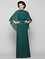 זול שמלות לאם הכלה-נדן/עמוד שמלת אם הכלה פרווה עם צווארון סקופ באורך קרסול ג&#039;רסי ללא שרוולים עם חרוזים 2023