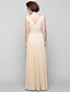 cheap Mother of the Bride Dresses-A-Line Square Neck Floor Length Chiffon Mother of the Bride Dress with Beading by LAN TING BRIDE®