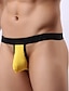 baratos Moda Íntima Exótica para Homem-Homens G-string Underwear - Com Corte, Sólido Cintura Baixa Preto Branco Amarelo S M L