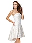 cheap Special Occasion Dresses-A-Line / Fit &amp; Flare Strapless Asymmetrical Lace Dress with Lace by TS Couture®