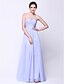 cheap Special Occasion Dresses-A-Line Illusion Neck Floor Length Chiffon / Tulle Open Back Prom / Formal Evening Dress with Beading by TS Couture®