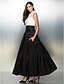 preiswerte Kleider für besondere Anlässe-A-Linie Illusionsausschnitt Knöchel-Länge Organza / Taft Kleid mit Knöpfe durch TS Couture®