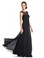 cheap Prom Dresses-A-Line Prom Formal Evening Dress Illusion Neck Sleeveless Floor Length Chiffon with Lace 2021