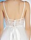 cheap Wedding Dresses-A-Line Spaghetti Strap Sweep / Brush Train Lace / Tulle Made-To-Measure Wedding Dresses with Lace by LAN TING BRIDE® / Open Back