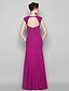 Χαμηλού Κόστους Φορέματα Παρανύμφων-γοργόνα / τρομπέτα φόρεμα παράνυμφου με τετράγωνο λαιμό αμάνικο σιφόν ανοιχτό πίσω πάτωμα με ρουσφέτι 2023