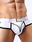abordables Ropa interior masculina exótica-Hombre Sexy Boxers Cortos - Estampado, Retazos Media cintura Negro Blanco Naranja S M L
