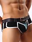 abordables Ropa interior masculina exótica-Hombre Sexy Boxers Cortos - Estampado, Retazos Media cintura Negro Blanco Naranja S M L