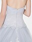 olcso Menyasszonyi ruhák-A-vonalú Szív-alakú Seprő uszály Csipke / Tüll Made-to-measure esküvői ruhák val vel Rátétek / Csipke által LAN TING BRIDE® / Színes menyasszonyi ruhák