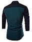 cheap Men&#039;s Dress Shirts-Men&#039;s Shirt Dress Shirt Color Block Spread Collar Black Green Long Sleeve Daily Work Patchwork Slim Tops Business / Spring / Fall