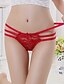 cheap Panties-Women&#039;s Lace G-strings &amp; Thongs Panties / Ultra Sexy Panties - Lace up, Jacquard Mid Waist Fuchsia Red Royal Blue One-Size