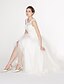 cheap Wedding Dresses-A-Line Scoop Neck Ankle Length Lace / Tulle Made-To-Measure Wedding Dresses with Appliques / Lace by LAN TING BRIDE® / Little White Dress