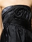 preiswerte Kleider für besondere Anlässe-A-Linie Trägerlos Kurz / Mini Organza Kleid mit Seitlich drapiert / Blume durch TS Couture®