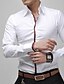 cheap Men&#039;s Casual Shirts-Men&#039;s Shirt Solid Colored Classic Collar White Gray Rosy Pink Blue Long Sleeve Plus Size Daily Work Slim Tops Business Casual / Spring / Fall