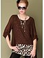 cheap Women&#039;s Blouses &amp; Shirts-Women&#039;s Daily Casual All Seasons Blouse,Leopard Round Neck Polyester Opaque Thin