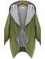 Недорогие Женские куртки-Жен. Пальто Куртка с капюшоном Классический Повседневные Пальто Длинная Черный Зеленый Осень Толстовка с капюшоном Свободный силуэт XL XXL 3XL 4XL 5XL / Большие размеры