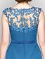 Χαμηλού Κόστους Φορέματα για τη Μητέρα της Νύφης-Ίσια Γραμμή Φόρεμα Μητέρας της Νύφης Λαιμός σέσουλα Μέχρι το γόνατο Σιφόν Αμάνικο με Δαντέλα 2021