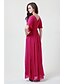 cheap Mother of the Bride Dresses-A-Line V Neck Floor Length Chiffon Mother of the Bride Dress with Beading / Split Front by Meyisha