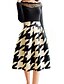 billige Kvindenederdele-kvinders elegante vintage knælange nederdele, polyester mikro-elastiske