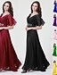 cheap Mother of the Bride Dresses-A-Line V Neck Floor Length Chiffon Mother of the Bride Dress with Beading / Split Front by Meyisha