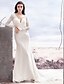 cheap Wedding Dresses-Wedding Dresses Mermaid / Trumpet V Neck Long Sleeve Chapel Train Lace Bridal Gowns With Lace 2023