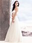 olcso Menyasszonyi ruhák-Esküvői ruhák A-vonalú Pánt nélküli Ujjatlan Földig érő Csipke Menyasszonyi ruhák Val vel Csipke 2023