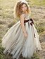 זול שמלות לילדות פרחים-נשף באורך הקרסול שמלה לנערת הפרחים  שמלת נשף חמודה פוליאסטר עם סרט מתאים 3-16 שנים