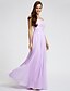 cheap Bridesmaid Dresses-Sheath / Column Strapless Floor Length Chiffon / Lace Bodice Bridesmaid Dress with Lace / Sash / Ribbon / Ruched