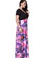 cheap Women&#039;s Dresses-Beach Plus Size Dress,Print Patchwork V Neck Midi Short Sleeves Spandex Others Summer Micro-elastic Thin