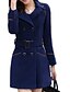 cheap Women&#039;s Outerwear-Women&#039;s Solid Double Breasted Trench Coat , Work/Plus Sizes Long Sleeve Tweed