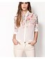 cheap Women&#039;s Blouses &amp; Shirts-Women&#039;s Floral White Shirt , Shirt Collar Long Sleeve