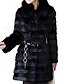 billige Pelse og læder til kvinder-Women&#039;s Elegant Faux Fur Pure Color Long Sleeve Coat
